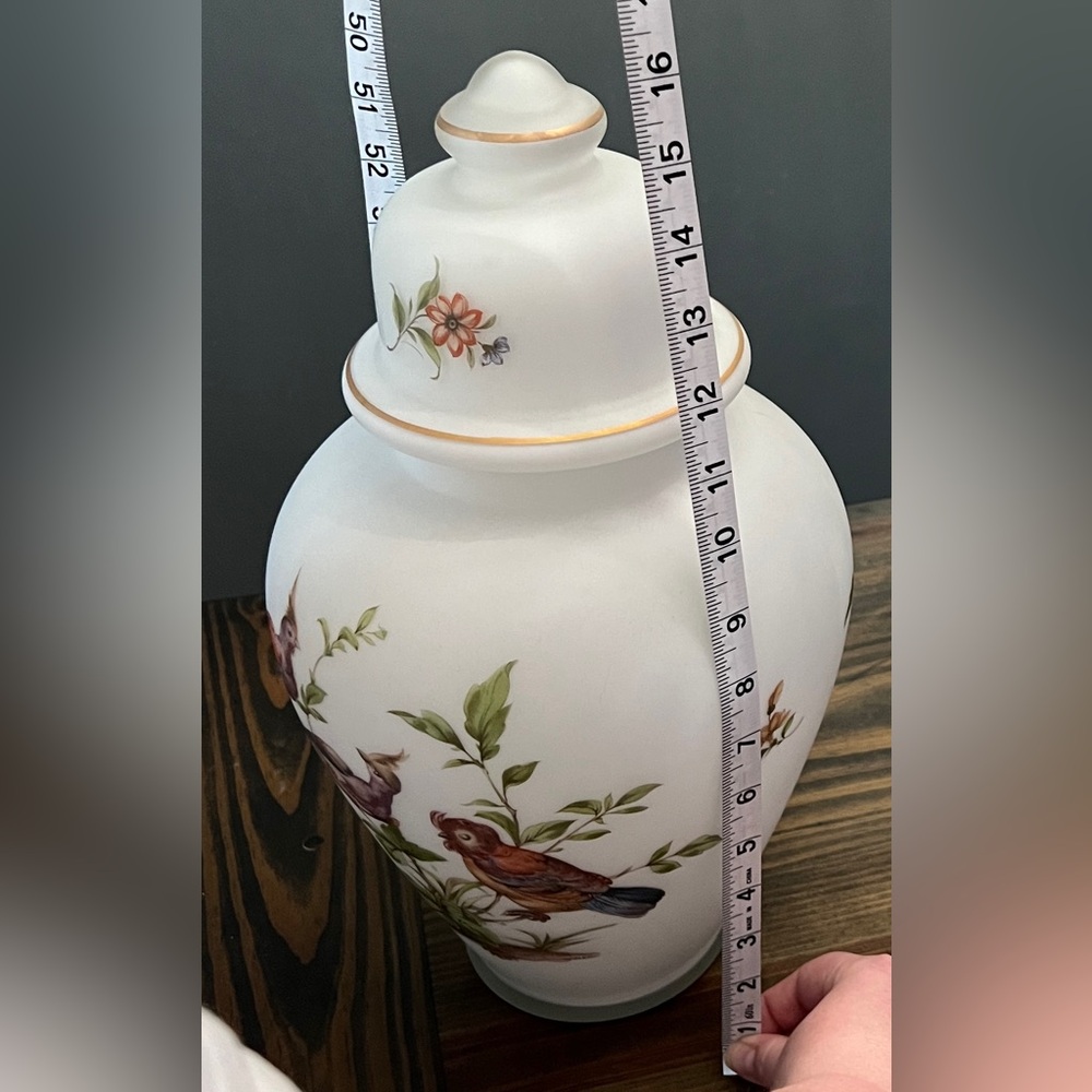 Vintage Norlean Hand Painted Frosted Ginger Jar - Picture 7 of 7